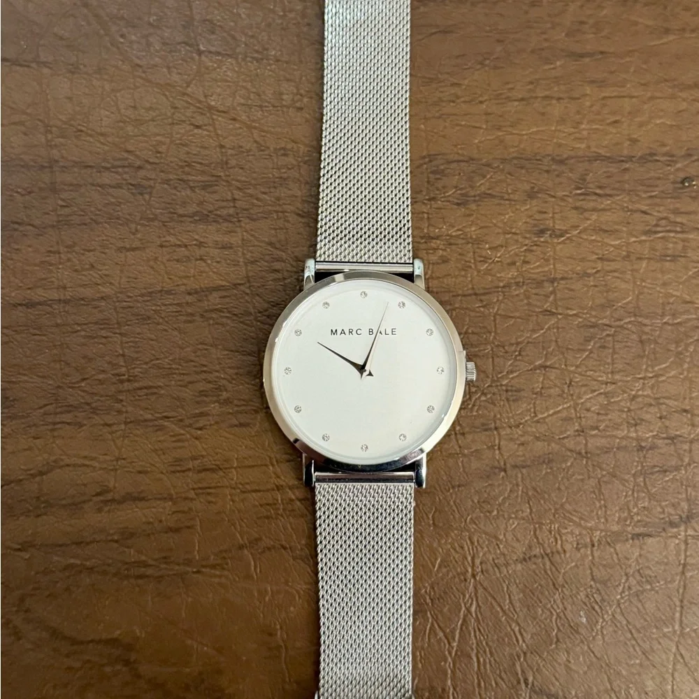 New Swarovski crystal silver band Marc bale watch